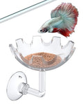 Pawfly Shrimp Feeding Dish with Suction Cup, Clear Acrylic Aquarium Shrimp Feeder, Fish Feeding Tray for Freshwater and Saltwater Tanks, Flower-Shaped