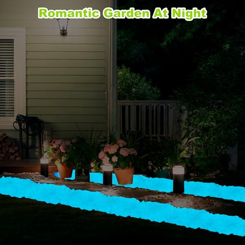 200pc Blue Glow in The Dark Stones Blue Pebbles Glow Fish Tank Rocks Luminous Pebbles for Outdoor Decor Garden Luminous Stone Glow Stones for Yard Walkway Pathway Aquarium,Blue - size: 200, style: Blue
