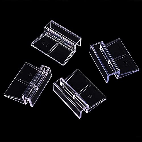 Teensery 8 Pcs Aquarium Glass Cover Clip Clear Acrylic Fish Tank Glass Cover Support Holder Aquarium Lid Clip Clamp for Rimless Aquariums (10 MM)