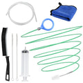ecocstm Auto Sunroof Drain Cleaning Tool, 120 Inch Flexible Drain Brush, Sunroof Drain Cleaner with Pipe Cleaning Brush, Syringe Hose and Crevice Brush, Cleaning Tool for Drains, Sewers, Windshields - size: 120 Inch sets