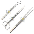3 in 1 Aquarium Tank Aquatic Plant Trim Tools Set Stainless Steel Curve Tweezers and Scissors for Live Water Plants by G.S Online Store