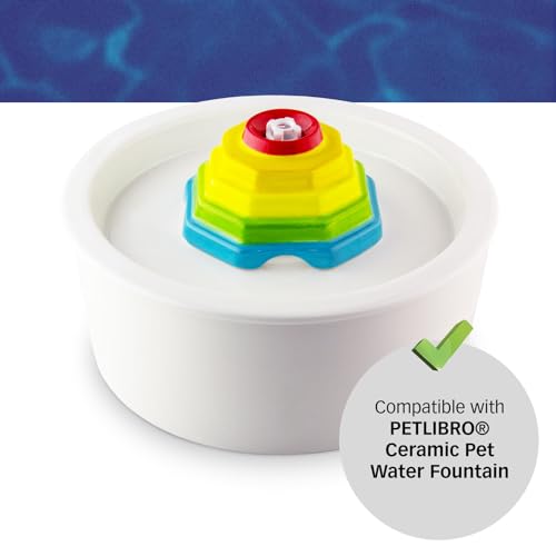PET STANDARD Replacement Water Filter & 4 Pack Replacement Pre-Filter Sponges Compatible With PETLIBRO® 50oz/1.5L Automatic Ceramic Pet Fountain PLFF004, Pack of 8