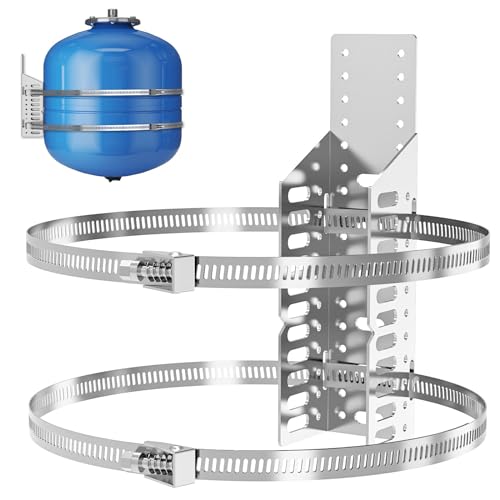 ZhouDaShu Expansion Tank Mounting Bracket for Hot Water Heater,Thermal Expansion Tank Holder with 2 Earthquake Straps,Support 5-Gallon Hot Water Tanks up to 13 inches in Diameter-1 Set - color: 1 Sets