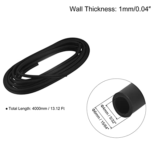uxcell Aquarium Airline Tubing Hose 5/32" ID 15/64" OD 1Pcs 13.12 Ft Silicone Flexible Airline Tubing for Fish Tank, Terrariums, and Hydroponics, Black - color: Black