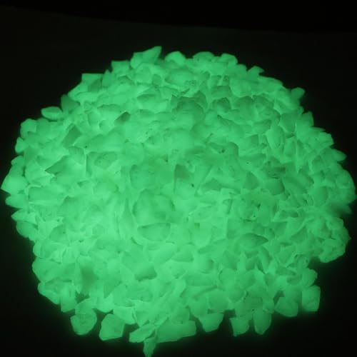 Glow in the Dark Gravel Stones,Aquarium Gravel,Aquarium Sand,Decorative Glow Gravel Rocks for Fairy Garden Fish Tank Succulents Pot Vase Filler Decor, 1 Pound (Yellow Green, 5-8mm) - color: Yellow Green, size: 5-8mm