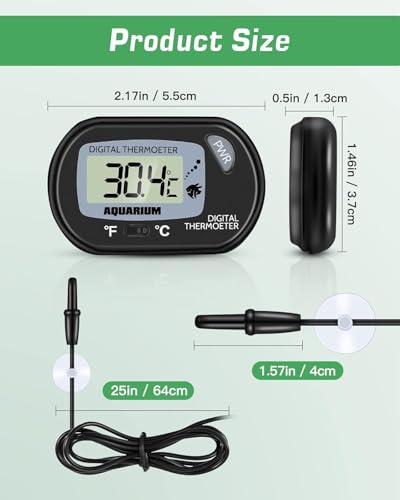 Petbank LCD Digital Aquarium Thermometer Fish Tank Water Terrarium Temperature - style: 1 Pack