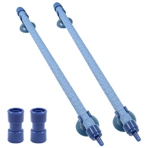 2 Pieces 10 Inch Air Stone Bar Blue Fish Tank Air Pump Aquarium Bubble Wall Aquarium Air Bubble Tube for Fish Tank Bubble Release Diffuser Bar - size: 10"