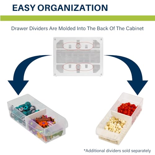 Akro-Mils 64-Drawer Plastic Drawer Storage Cabinet for Garage Organization, Bead Organizer, Building Bricks Storage, Teacher Toolbox, Makeup Organizer, 20-Inch W x 6-Inch D x 16-Inch H, 10164 White - color: White, size: 64 Drawer, style: 2 pack