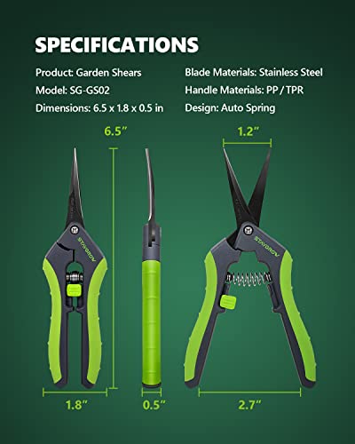 6.5" Pruning Shears for Gardening, Sharp Plant Trimming Scissors for Precise Cuts, Stainless Steel Garden Scissors Bonsai Clippers (1-Pack Curved) - style: 6.5" Curved
