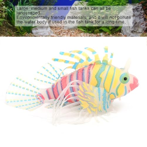 Silicone Simulation Fish Aquarium Sculpture Glowing Lifelike Fish Decoration Fluorescent Suction Cup Ornament for Tank(Pink Orange) - style: Pink Orange