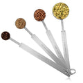4 Pcs Long Handle Measuring Spoons Set Stainless Steel Measuring Spoon Set Metal Coffee Scoop Tablespoon Teaspoon for Liquid Solid Powder Ingredients (1/4 tsp, 1/2 tsp, 1 tsp, 1 tbsp)