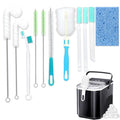 Palksky Ice Machine Cleaner Brush Sets, 10PCS Ice Maker Cleaning Tools - 9Pcs Nylon Bristles with 1Pcs Cleaning Sponge - color: B