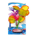 ColorBurstFlorals Yellow Lily Leaf Mini Betta Silk Aquarium Plant