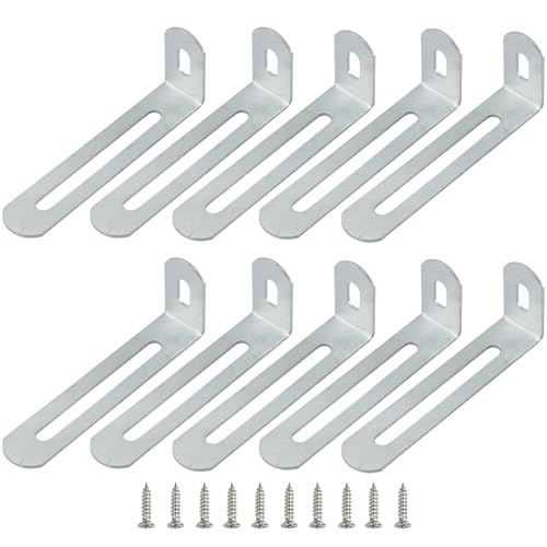2.6"x1.3"x0.6"Adjustable Right Angle Brackets Metal L Bracket Heavy Duty 90 Degree Corner Fastener L-Shape Corner Brace Support Silver Shelf Bracket , 10Pcs - size: 2.6"x1.3", style: SILVER/10PCS