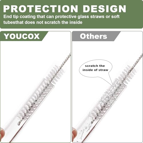 Straw Cleaner Brush for Stanley, 4Pcs Reusable Extra Long Straw Cleaning Brush for 14oz 20oz 30oz 40oz Stanley Mug, Cleaning Brush for All Plastic, Glass, Stainless and Silicone Straws - color: Clear*4