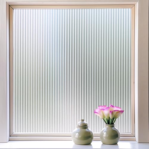 Reeded Glass Window Privacy Film, Static Cling, 17.52"x78.74" - color: Reeded, size: 17.52"x78.7"