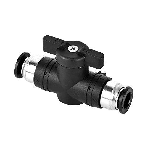 Beduan Push to Connect Fitting Ball Valve, 12mm Tube OD Pneumatic Air Flow Control Ball Valve Straight Union Connect Adapter - size: 12mm