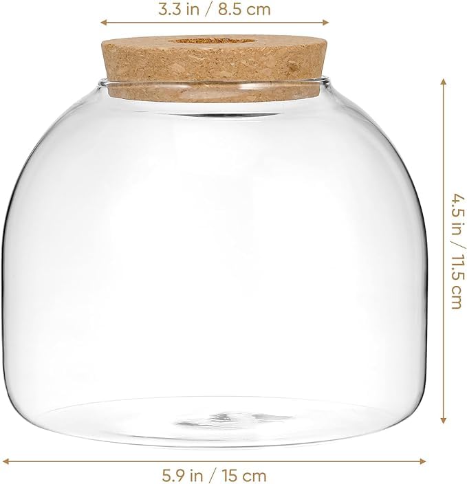 Cork Bottle Fish Bowl Vase Terrarium Bowl Jars with Lids Hydroponic Plants Container Small Fish Tank Cookie Jar