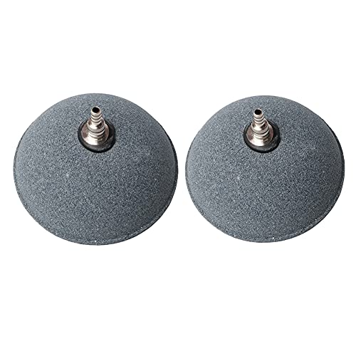 Quickun 2.36 Inch Updated Crazy Air Disc Stone Cylinder Bubbler Plus Diffuser Aquarium Fish Tank Hydroponics Pump Airstones Diffuser 3/16" 5/16" Hose ID, Pack of 2 - size: 2"