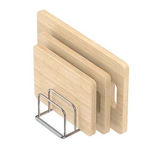 KORRTFID Cutting Board Organizer Stand Holder,304 Stainless Steel Chopping Board Holder,Pot Pan Lid Holder Rack kitchen Shelf Bakeware,Cookie Sheets Organizer (1.0 Inch Width Slots) - size: 1.0 in Slot
