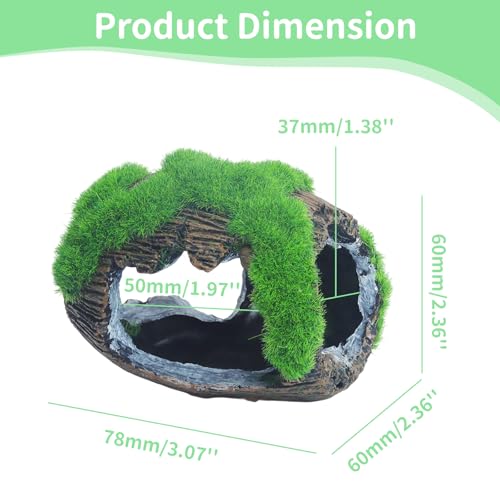 RUIAN Broken Barrel Fish Hide Cave - Resin Aquarium Ornament Decor with Holes for Betta, Shrimp, Cichlids to Hide, Play and Breed - Green Fish Tank Accessories Decorations