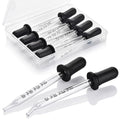 Herain Eye Dropper 8 Pack, Glass Pipette Dropper, 1 ml Droppers Tool for Essential Oils, Crafts, Ear Eye, Lab, Measuring and Transferring a Variety of Liquids, Bent & Straight Tips - style: Large Rubber Bulb-8pcs
