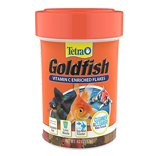 Tetra Goldfish Flakes, Nutritionally Balanced Diet for Aquarium Fish, Vitamin C Enriched Flakes, .42 oz (36 Pack) - size: 0.42 Ounce (Pack of 36)