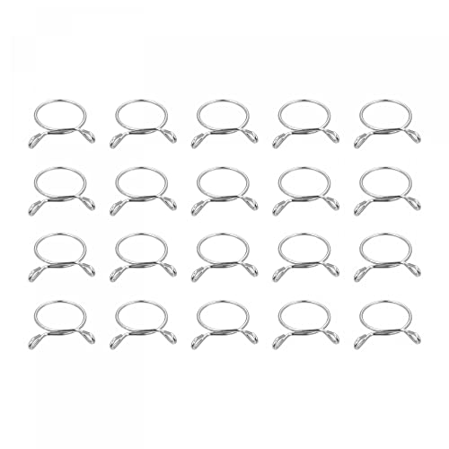 uxcell Fuel Line Hose Clips, 20pcs 22mm ID Fit 23.5-24mm OD Hose 304 Stainless Steel Water Pipe Air Tubing Spring Hose Clamps for Motorcycle Scooter - size: 22mm