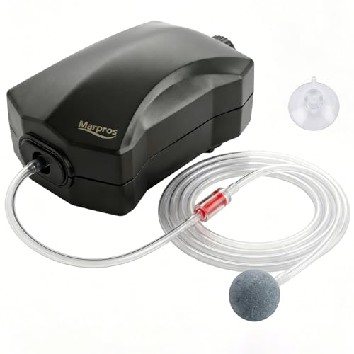Aquarium Air Pump Single Outlet/Dual Outlet Adjustable Aerator with Accessories for 10-100 Gallon Fish Tank