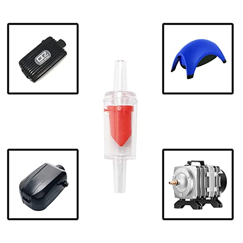30PCS Red One Way Check Valves Aquarium Air Pump Accessories Kit Airline Tubing with Air Stones Check Valves Suction Cups and Connectors