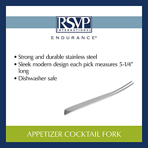 RSVP International Endurance Collection Seafood Tool, Cocktail Fork, Stainless Steel - size: Cocktail Fork