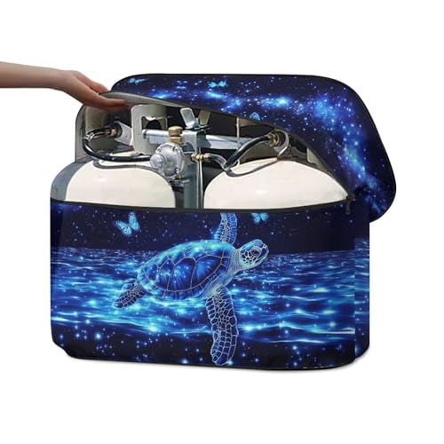 Blue Butterfly Sea Turtle 20lb RV Propane Tank Cover Travel Trailer Propane Tank Cover Replacement Covers for RV/Trailer/Camper, RV Parts RV Accessories - color: Blue Butterfly Sea Turtle, size: S(20LB)