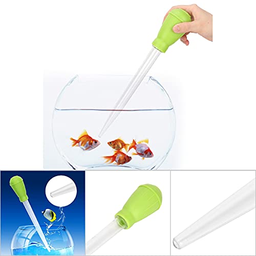 GLOGLOW Aquarium Gravel Cleaner, ABS Mini Manual Water Changer, Accurate Fish Tank Dropper for Cleaning and Feeding, Ideal for Small Aquariums and Office Use (Green)