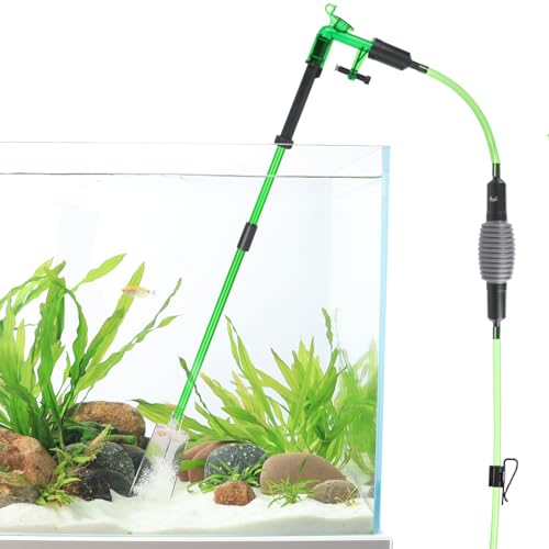 AQQA Aquarium Siphon Gravel Vacuum Fish Tank Cleaner kit,Stress Ball Python Water Changer,Extendable Length and Fixed On Fish Tank,Manually Water Changer Wash Sand L - size: M