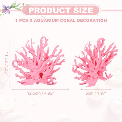 Aquarium Coral Decoration, Fish Tank Decorations Fish Tank Coral Ornaments, 4.9x2x4.3 Inch, (Pink, 1 Pcs), Intended for Aquarium Landscaping Decor - color: Pink, size: 4.9x2x4.3 Inch