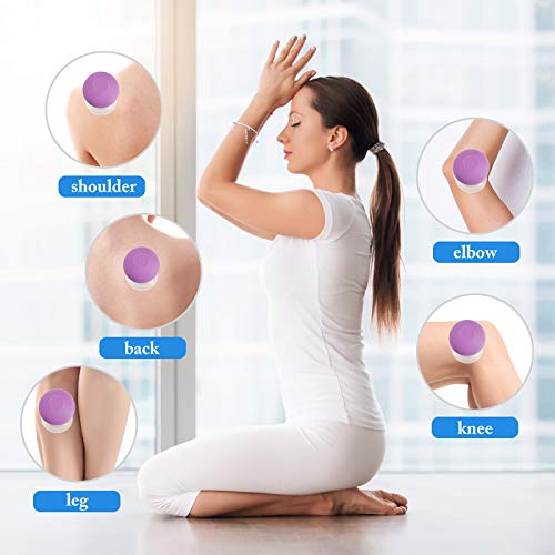 BBTO 4 Pieces Glass Cupping Set Glass Silicone Cupping Cups Massage Vacuum Suction Cupping Cups for Body Face Leg Arm Back Shoulder Muscle and Joint Pain (Purple) - color: Purple