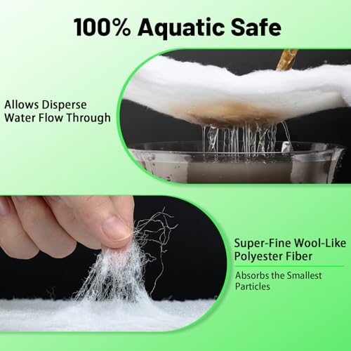 hygger 1'' Thick Aquarium Filter Floss 12"x 68" Poly Fiber Fish Tank Filter Media Water Polishing Filter Pad for Sump Canister Hang On Back Filter Cut to Size - size: 12"x68"