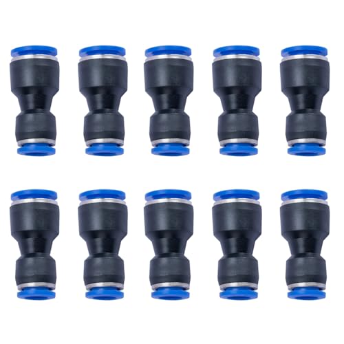 1/2" OD x 3/8" OD Pneumatic quick Connector Push to Connect fittings Straight reducer Union/Coupler (Pack of 10) - size: 3/8 inch-1/2 inch(10pcs)