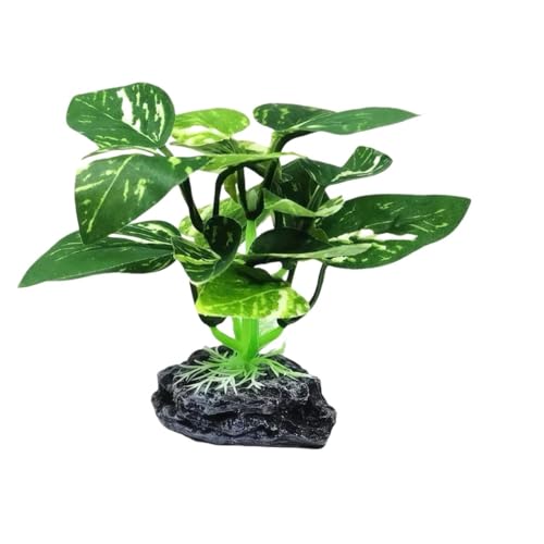 JGbaby Artificial Aquarium Plants,Fish Tank Decorations Betta Leaf Hammock 4in Realistic Silk & Plastic Plants, Hideout Decor for Betta. Goldfish,Reptiles,Small Tanks (Green Type-D) - color: Green Type-d, size: 4 inches