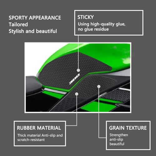 Ninja 300 2013-2021 Motorcycle Accessories Fuel Tank pad Anti-Slip Side Fuel Tank pad Knee pad Grip pad Ninja 300 - color: NINJA 300 black