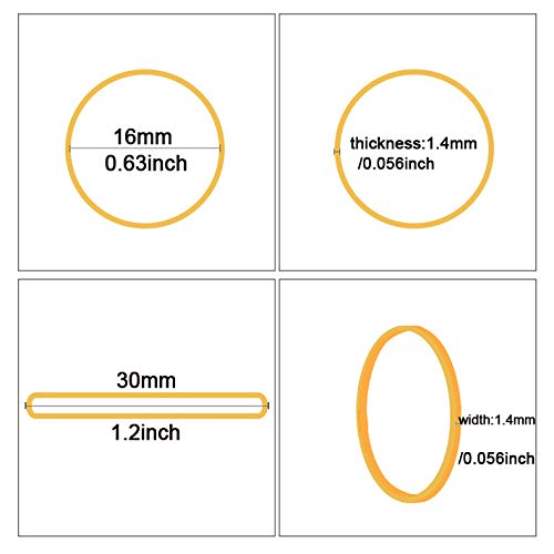 AMUU Rubber Bands mini 1200pcs yellow small Rubber Band Mini Soft Elastic Bands for Braids Hair Diameter 16mm rubber bands for Office Supplies School Home - color: Yellow-1200Pcs