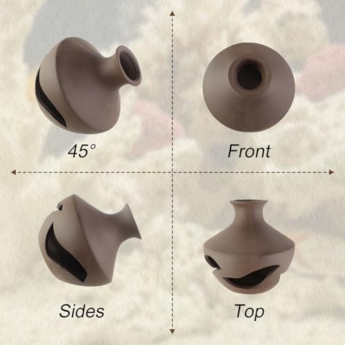 WishLotus Aquarium Cave Decoration, Durable Ceramic Fish Tank Decoration Mushroom House Aquarium Hidden Cave for Fish and Shrimp Rest Play and Natural Breeding (Brown Vase) - color: Brown Vase