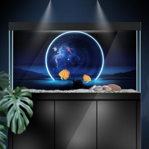 Aquarium Background Stickers - Black Hole Space - Fish Tank Reptile Terrarium Decor Poster (90 x 60 cm / (35.4 x 23.6 inches)) - size: 90 x 60 cm / (35.4 x 23.6 inches)