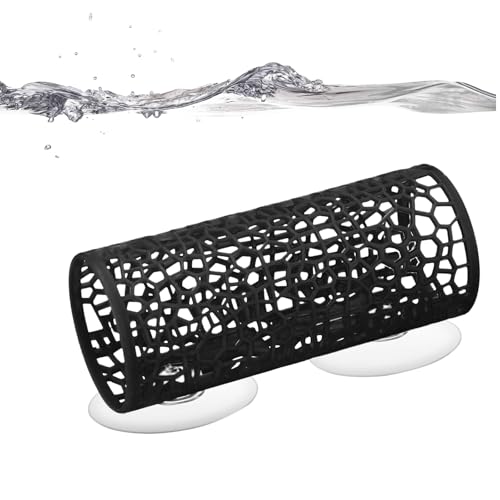 Betta Fish Hammock Bed with Tunnel Hideout, Aquarium Fish Tank Hammock with Suction Cups, Betta Fish Hide Cave for Shrimp Small Fish Decor (Black) - color: Black