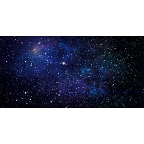 AWERT 72x18 inches Galaxy Aquarium Background Blue Starry Sky Universe Space Fish Tank Background Nebula Stars Terrarium Background - size: 72x18in/180x45cm