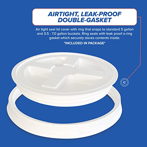 ePackageSupply 5 Gallon Bucket - Food Grade Bucket with Airtight Gamma Seal Screw-On Lid, BPA-Free, Heavy-Duty 90 Mil HDPE Plastic, Bulk Storage, Durable Container, Made in USA, Blue/White, 6 Packs - color: Blue/White, size: 6 Packs