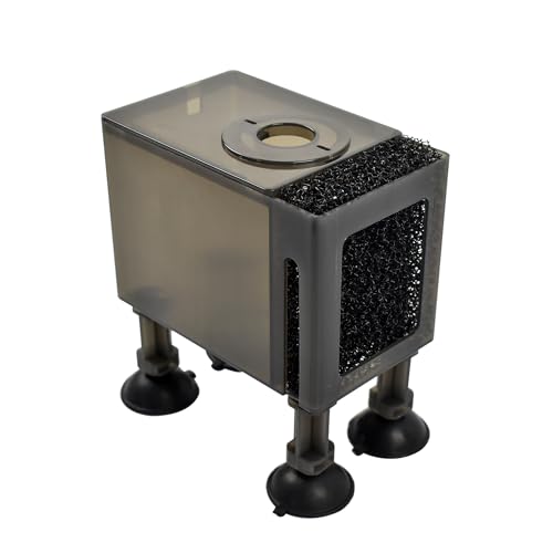 CONQUERALL Small Aquarium Pump Protective Box 11.5×7×8cm PreFilter Sponge Cover with Suction Cups for Fish Tank and Shrimp Tank - color: Acrylic Protective Box, size: 4.53×2.76×3.15 inch