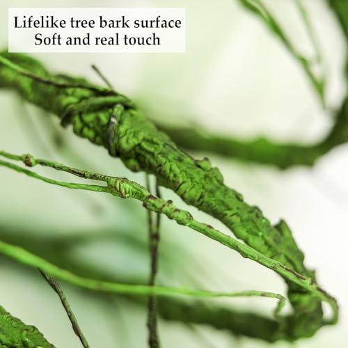 118 inch Medium Malleable Artificial Green Tree Branches Grapevine Garland Fake Cherry Blossom Tree Trunk Twigs for Wall Hanging Willow Ivy Home Room Wedding Decoraton - size: Medium