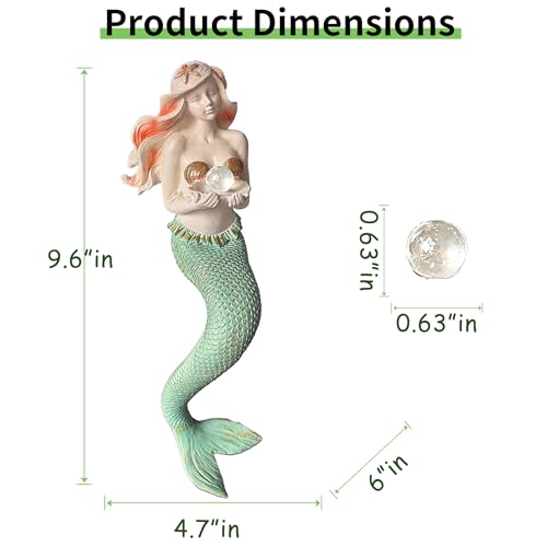 Teaeeno Unique Mermaid Fish Tank Decorations, Mermaid Statue House Ornament Kit, Aquarium Decor, Charming Mermaid Decor Statue, Resin Aquarium Décor Thematic Ornaments (Green) - color: Pink