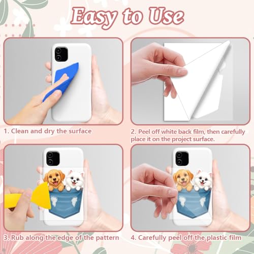 Peacoblue 18 Sheets Rub on Transfers for Crafts, Pocket Cats and Dogs 3.6"x3.9" UV DTF Cup Wraps Waterproof Cold Transfers Stickers for Wood Glass Metal Cup Tumblers Mirrors Mugs Home Decor - style: Pocket Cats and Dogs
